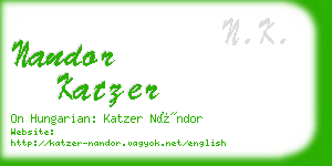 nandor katzer business card